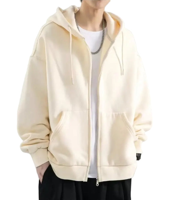 Herre Hettegenser med Glidelås – Løs Passform – Langermet 0