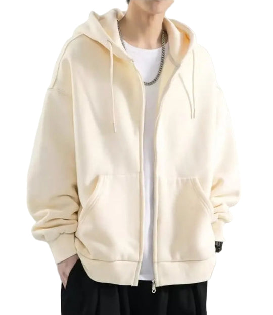 Herre Hettegenser med Glidelås – Løs Passform – Langermet 0