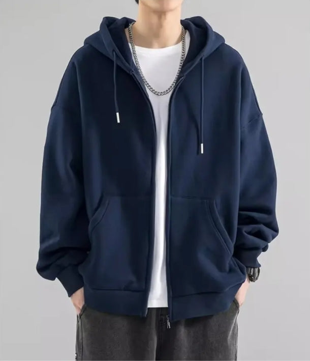 Herre Hettegenser med Glidelås – Løs Passform – Langermet 2