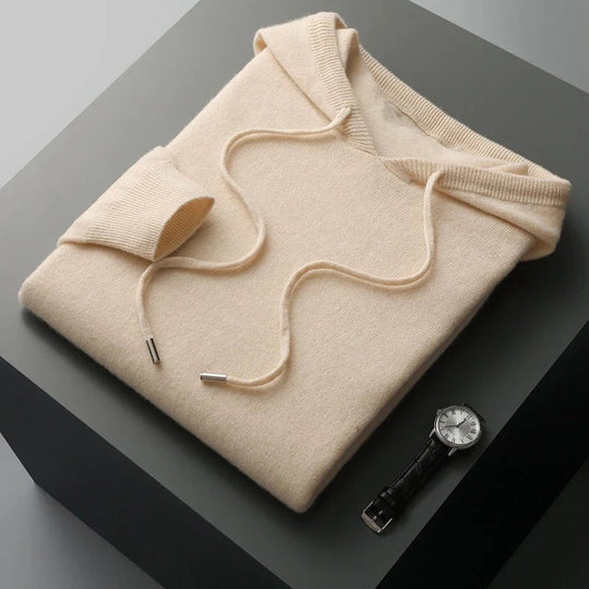 Herre Hoodie i 100% Merinoull med Komfortabel Design 0