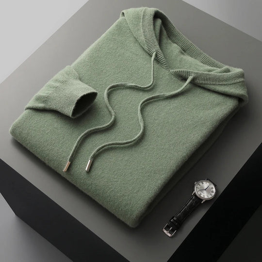 Herre Hoodie i 100% Merinoull med Komfortabel Design 4