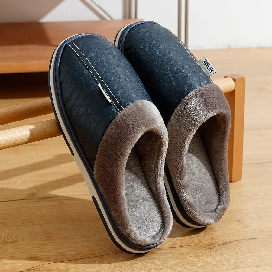 Herre Innendørs Slippers med Plush Fôr og Holdbar Såle 2