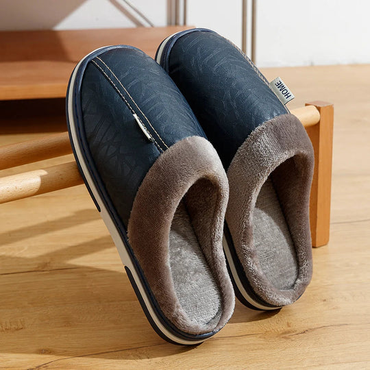Herre Innendørs Slippers med Plush Fôr og Holdbar Såle 2