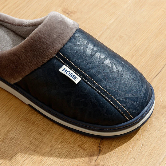 Herre Innendørs Slippers med Plush Fôr og Holdbar Såle 4