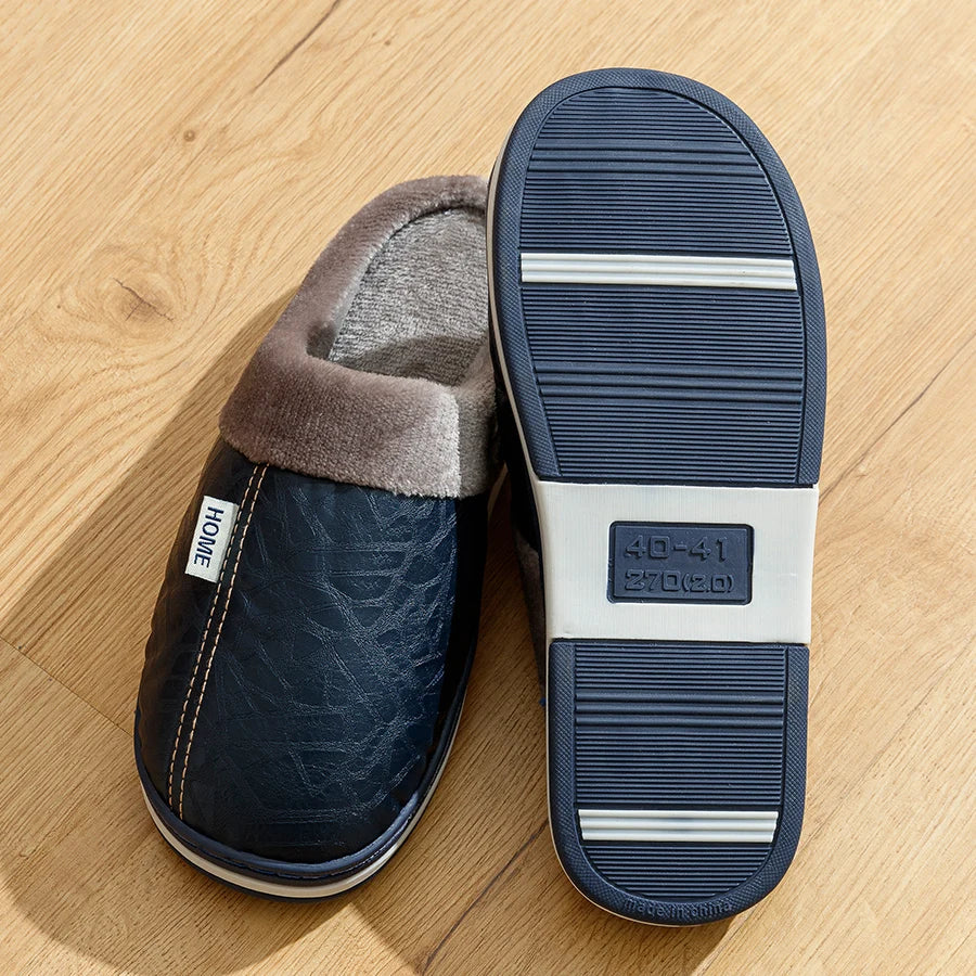 Herre Innendørs Slippers med Plush Fôr og Holdbar Såle 5