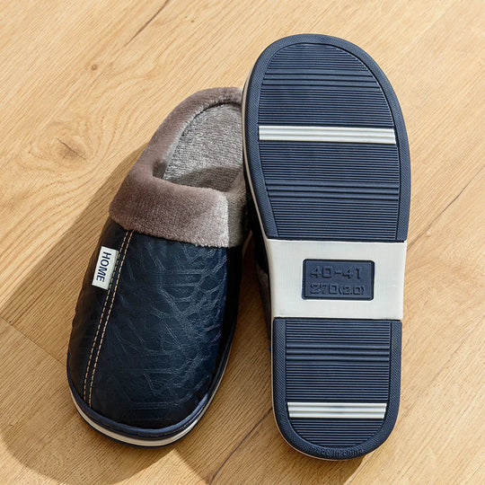 Herre Innendørs Slippers med Plush Fôr og Holdbar Såle 5