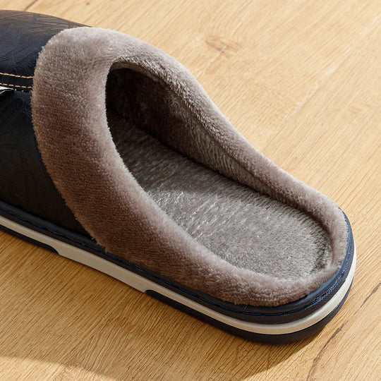 Herre Innendørs Slippers med Plush Fôr og Holdbar Såle 6