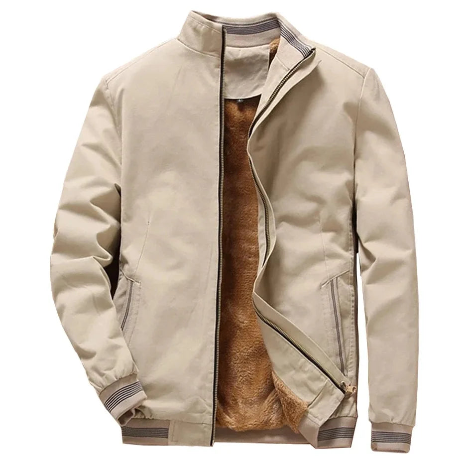 Herre Jakke Aviator Fleece med Glidelås for Høst og Vinter 0