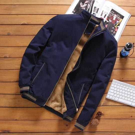 Herre Jakke Aviator Fleece med Glidelås for Høst og Vinter 2
