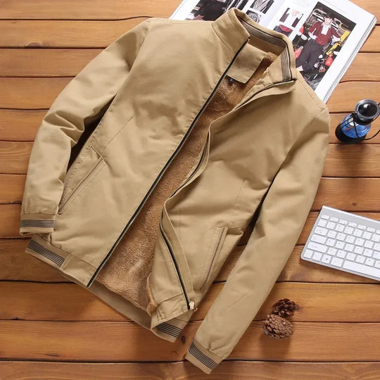 Herre Jakke Aviator Fleece med Glidelås for Høst og Vinter 3