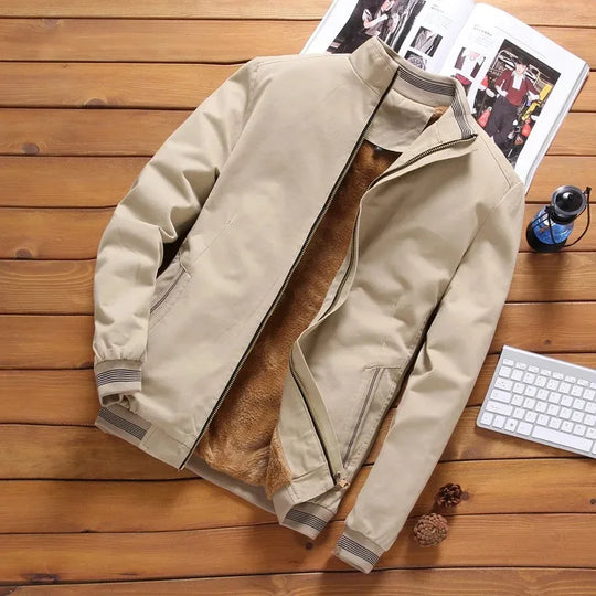 Herre Jakke Aviator Fleece med Glidelås for Høst og Vinter 4