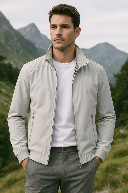 Herre Jakke Vindbestandig Minimalistisk Design med Mykt Fôr 4