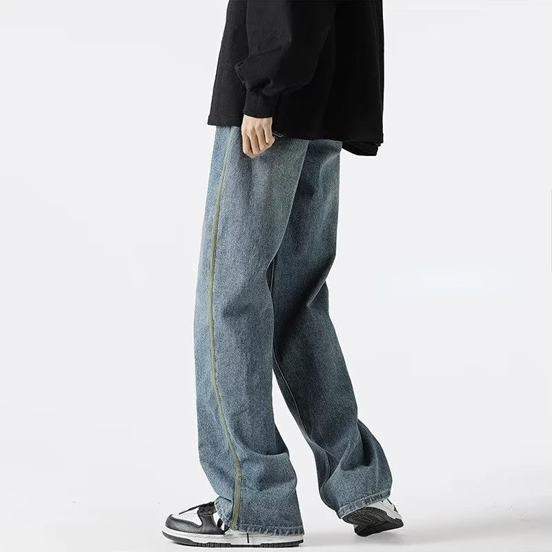 Herre Jeans Oversized Denim med Elastisk Midje 1