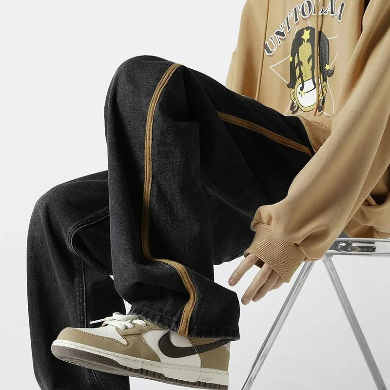 Herre Jeans Oversized Denim med Elastisk Midje 2