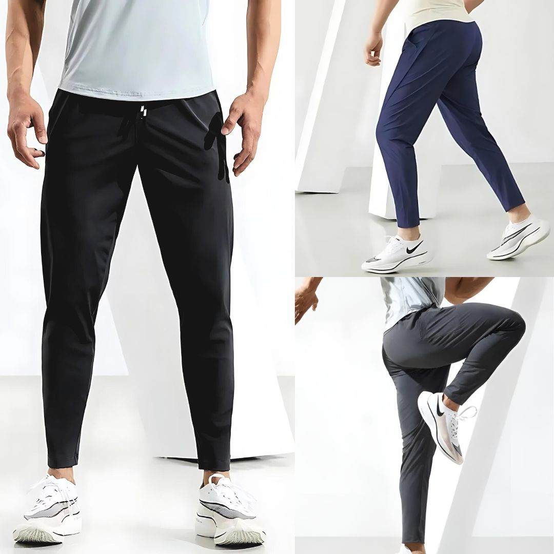 Herre Joggebukser Tapered Passform med Glidelåslommer 3