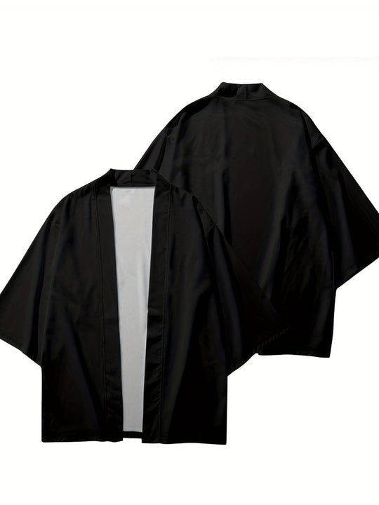 Herre Kimono i Japansk Stil med Åpen Front 3