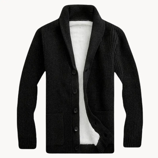 Herre Kofta med Sjalkrage i Fleece 4