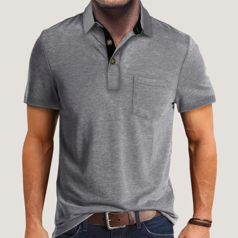 Herre Kortermet Skjorte Fargeblokk Design Polyester 14