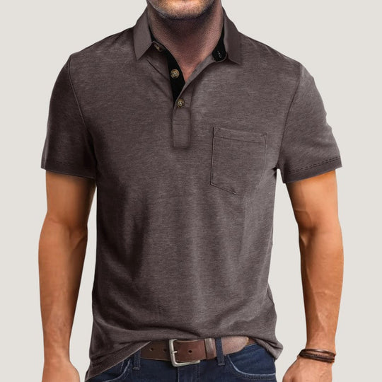 Herre Kortermet Skjorte Fargeblokk Design Polyester 9