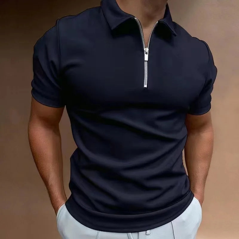 Herre Kortermet T-Skjorte med Halv Glidelås Casual Sporty 2