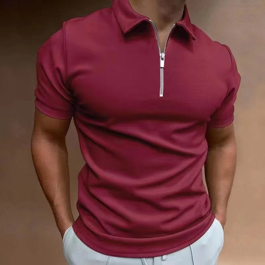 Herre Kortermet T-Skjorte med Halv Glidelås Casual Sporty 6
