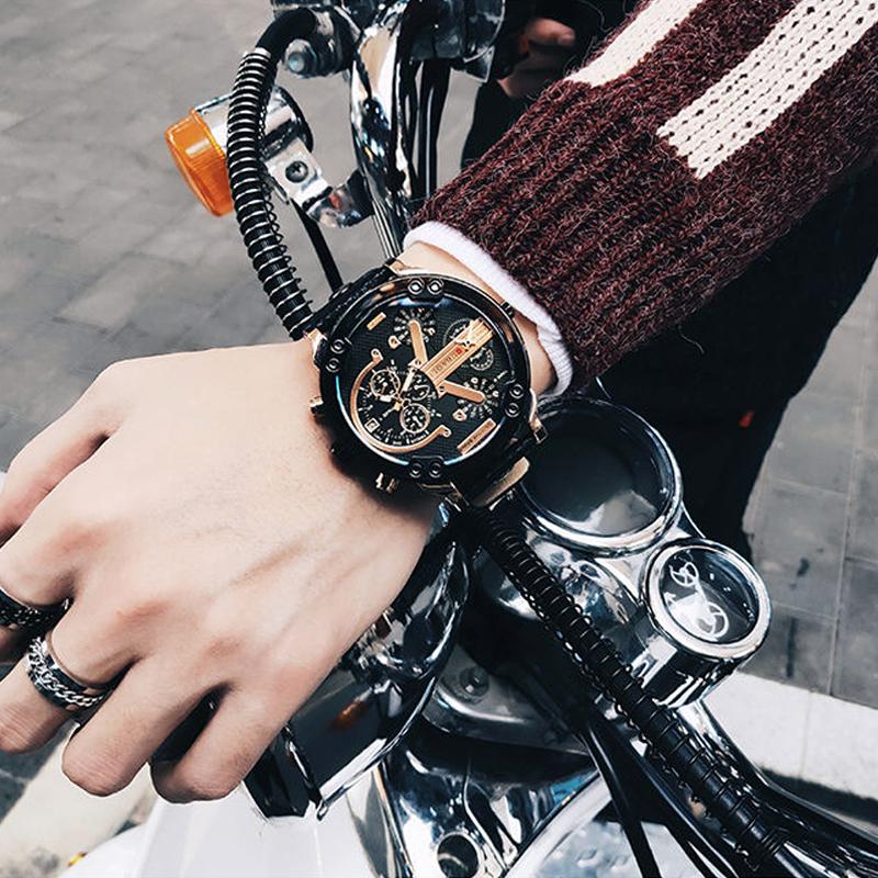 Herre Kronograf Klokke i Rustfritt Stål 8