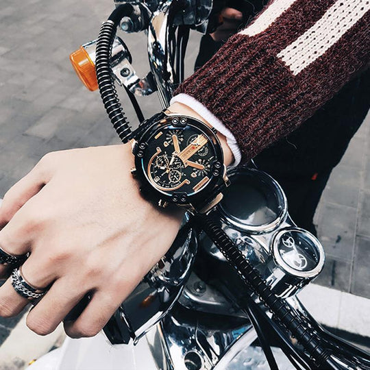 Herre Kronograf Klokke i Rustfritt Stål 8