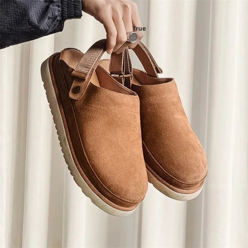 Herre Lærsandaler med Tykk Såle Casual Baotou Design 0