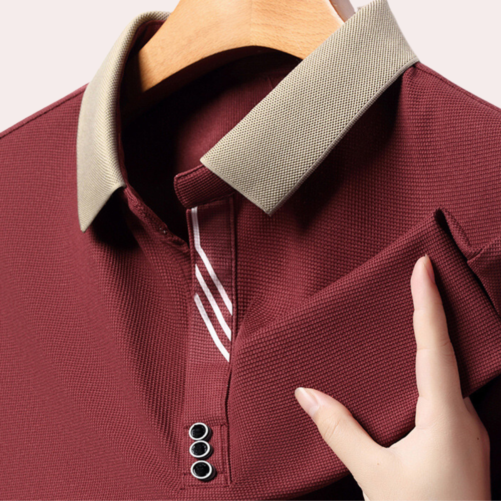 Herre Langærmet Poloshirt i Klassisk Stil 5