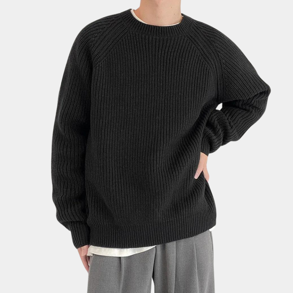 Herre Langærmet Strikket Sweater Avslappet Stil 1