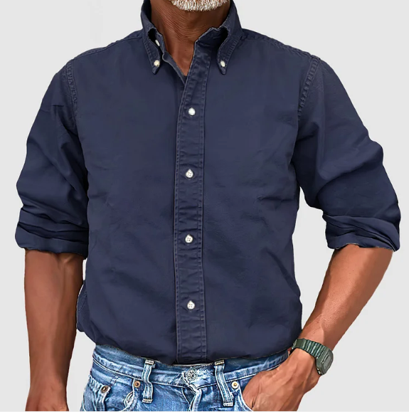 Herre Langarmet Skjorte Klassisk Design 5