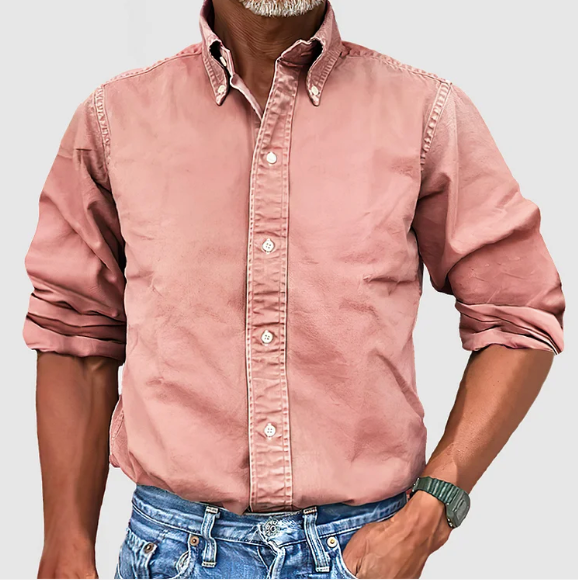 Herre Langarmet Skjorte Klassisk Design 7