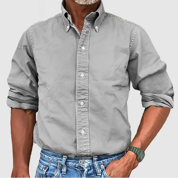 Herre Langarmet Skjorte Klassisk Design 8