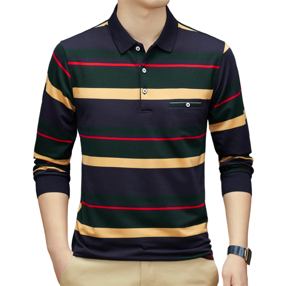 Herre Langermet T-skjorte med Striper 0