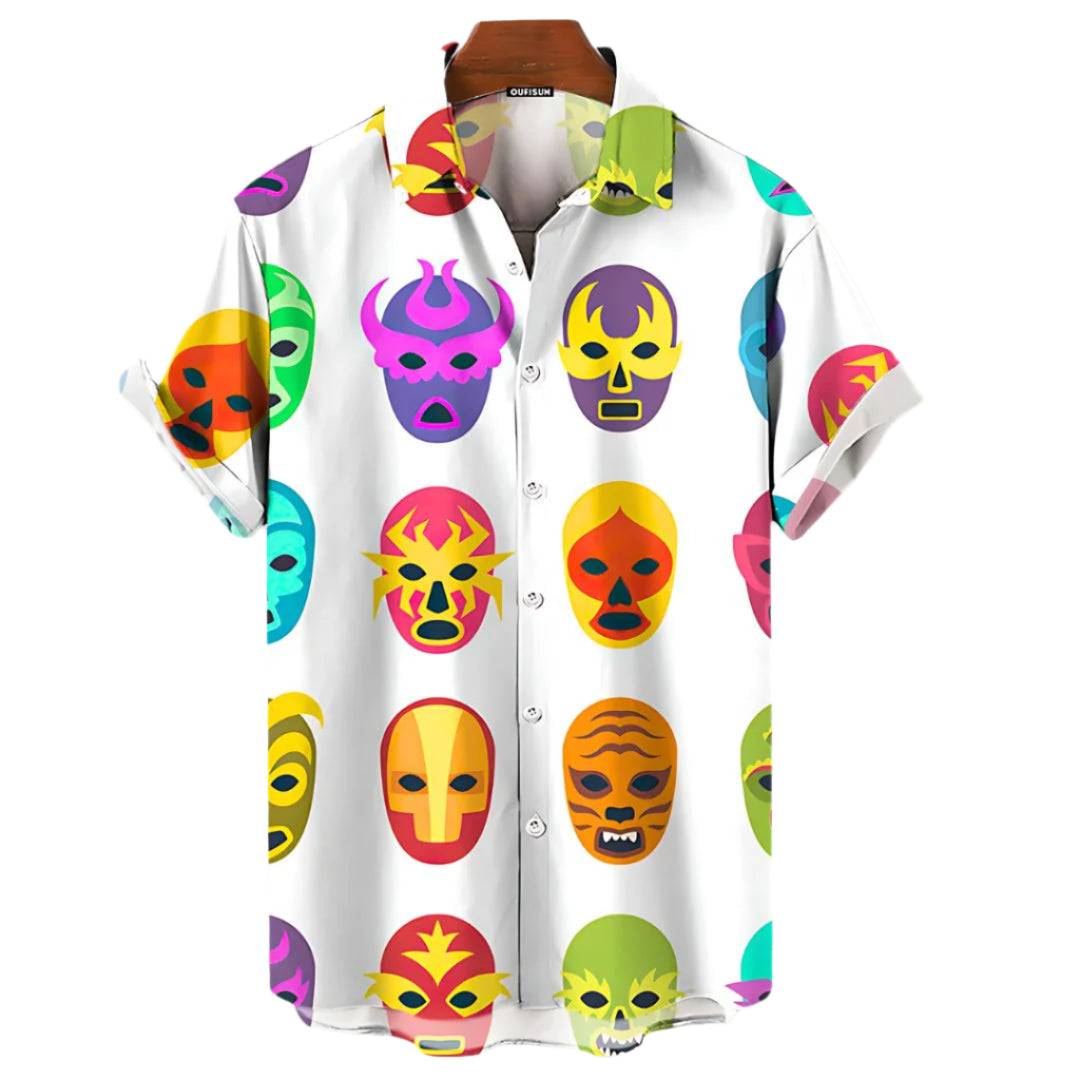 Herre Luchador Masker v2 T-skjorte Lett Stoff 0