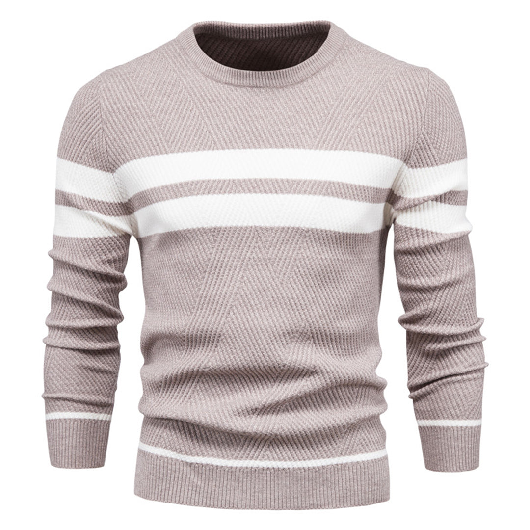 Herre O-hals Sweater Casual Bomullsblanding 1