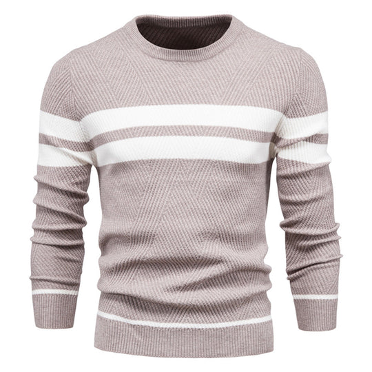 Herre O-hals Sweater Casual Bomullsblanding 1