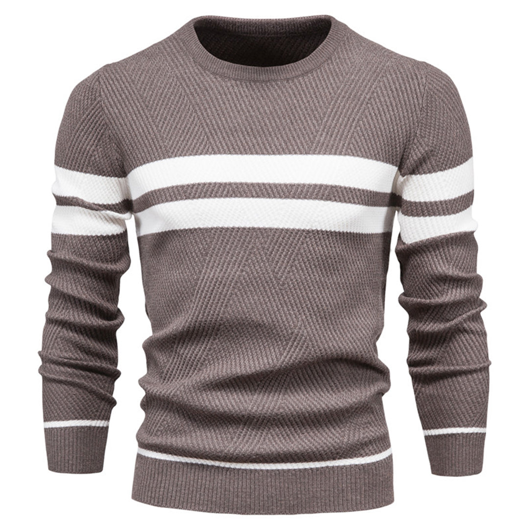 Herre O-hals Sweater Casual Bomullsblanding 3