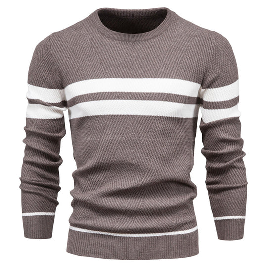 Herre O-hals Sweater Casual Bomullsblanding 3