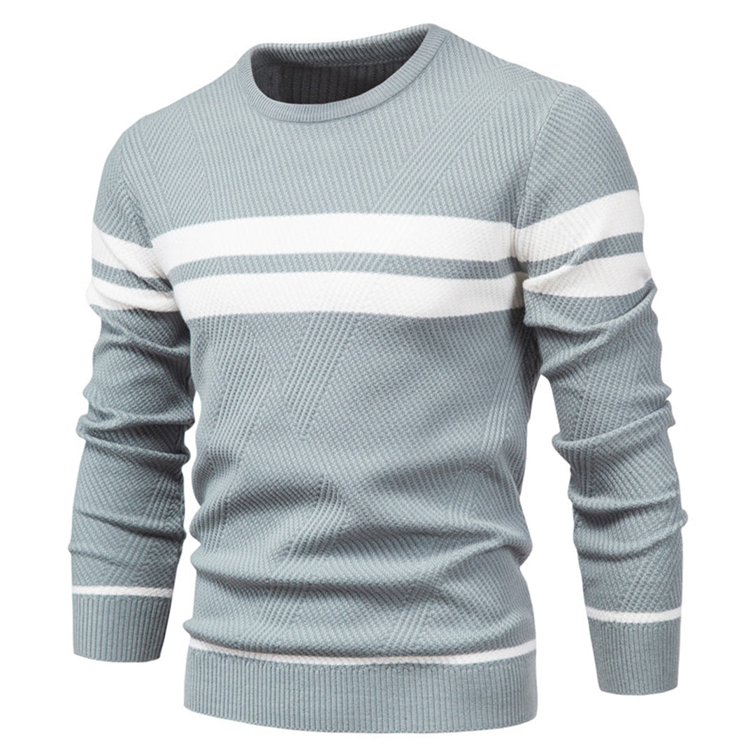 Herre O-hals Sweater Casual Bomullsblanding 4