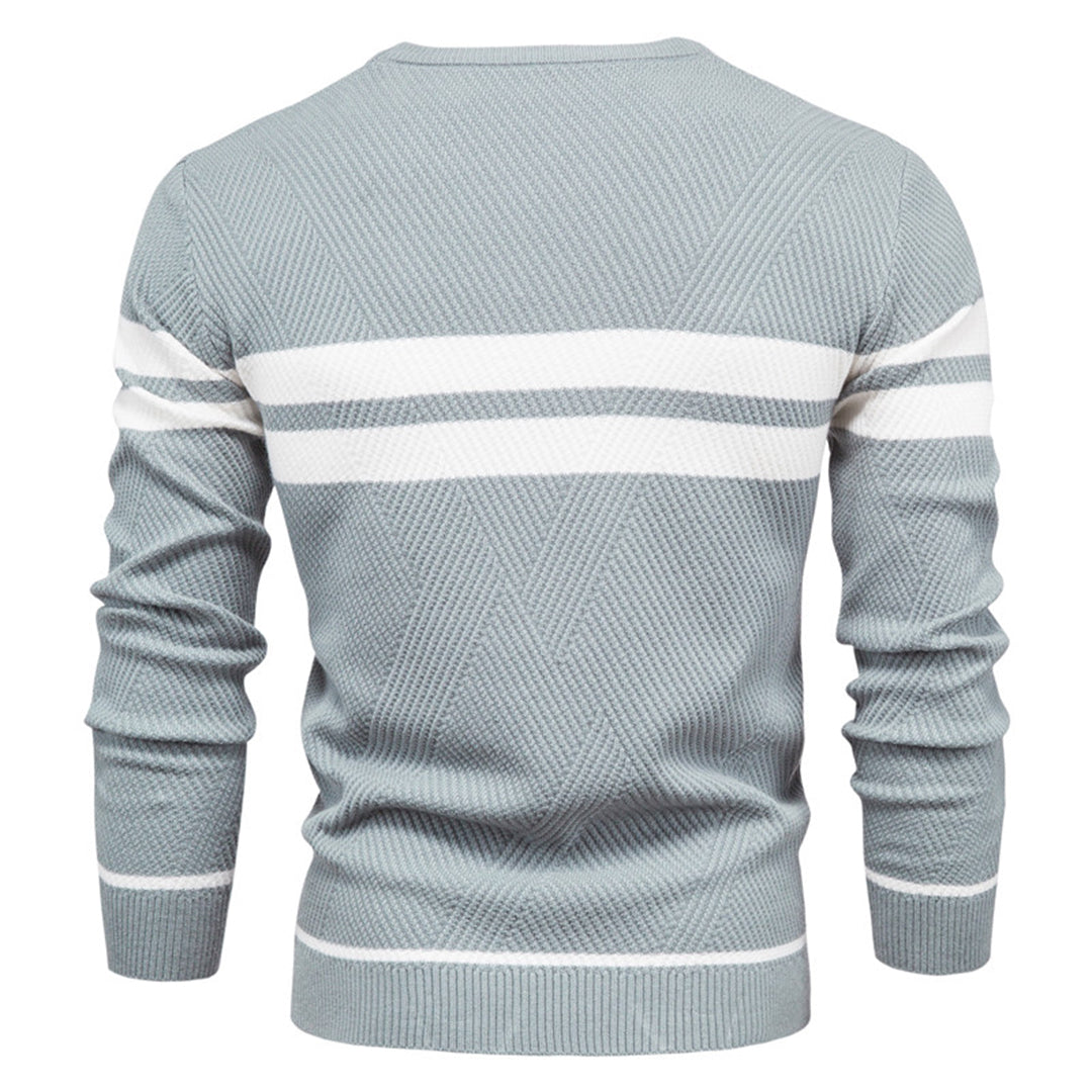 Herre O-hals Sweater Casual Bomullsblanding 5