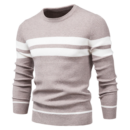Herre O-hals Sweater Casual Bomullsblanding 6