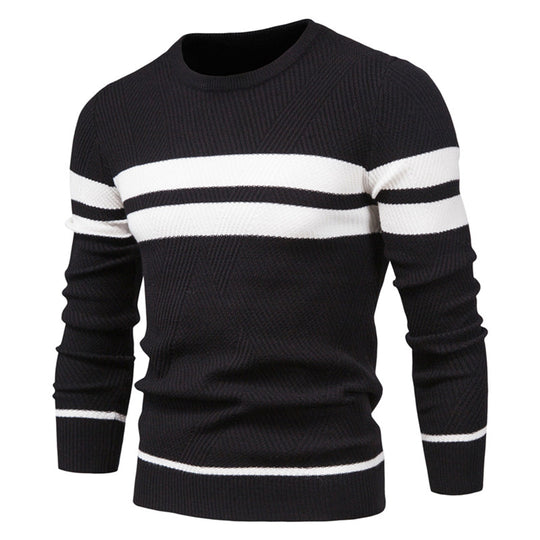 Herre O-hals Sweater Casual Bomullsblanding 7