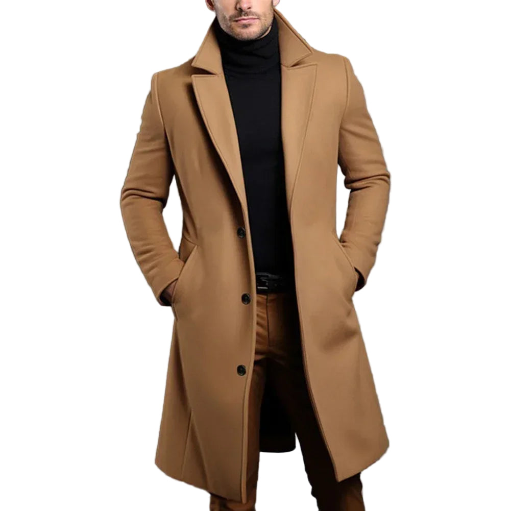 Herre Overcoat Klassisk Design 0
