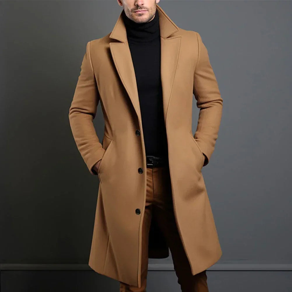 Herre Overcoat Klassisk Design 7
