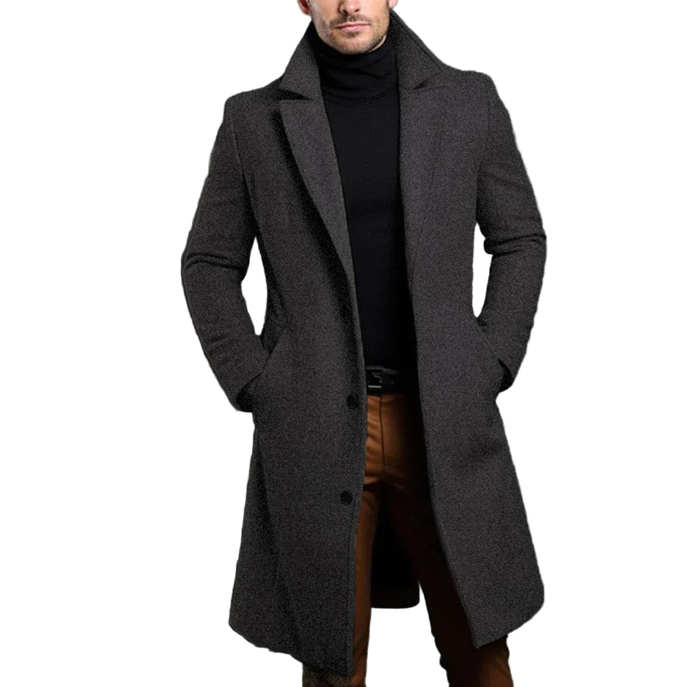 Herre Overcoat Klassisk Design 8
