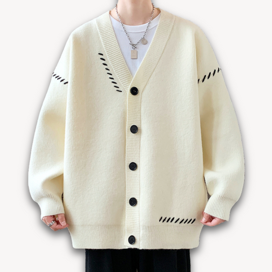 Herre Oversized Cardigan Stilig 1