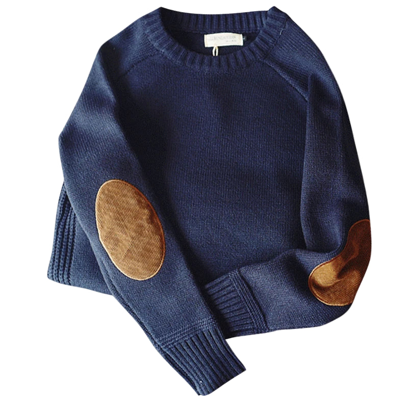 Herre Oversized Genser med Mønster Strikket Pullover 0