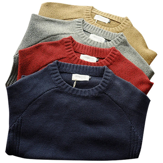 Herre Oversized Genser med Mønster Strikket Pullover 1