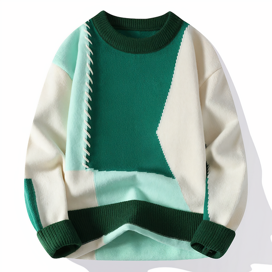 Herre Patchwork Genser Høststil 1